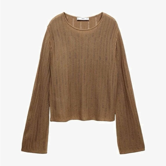 Mango Tops - Mango Tierra‎ Jumper Brown Long Sleeve Knit Top
